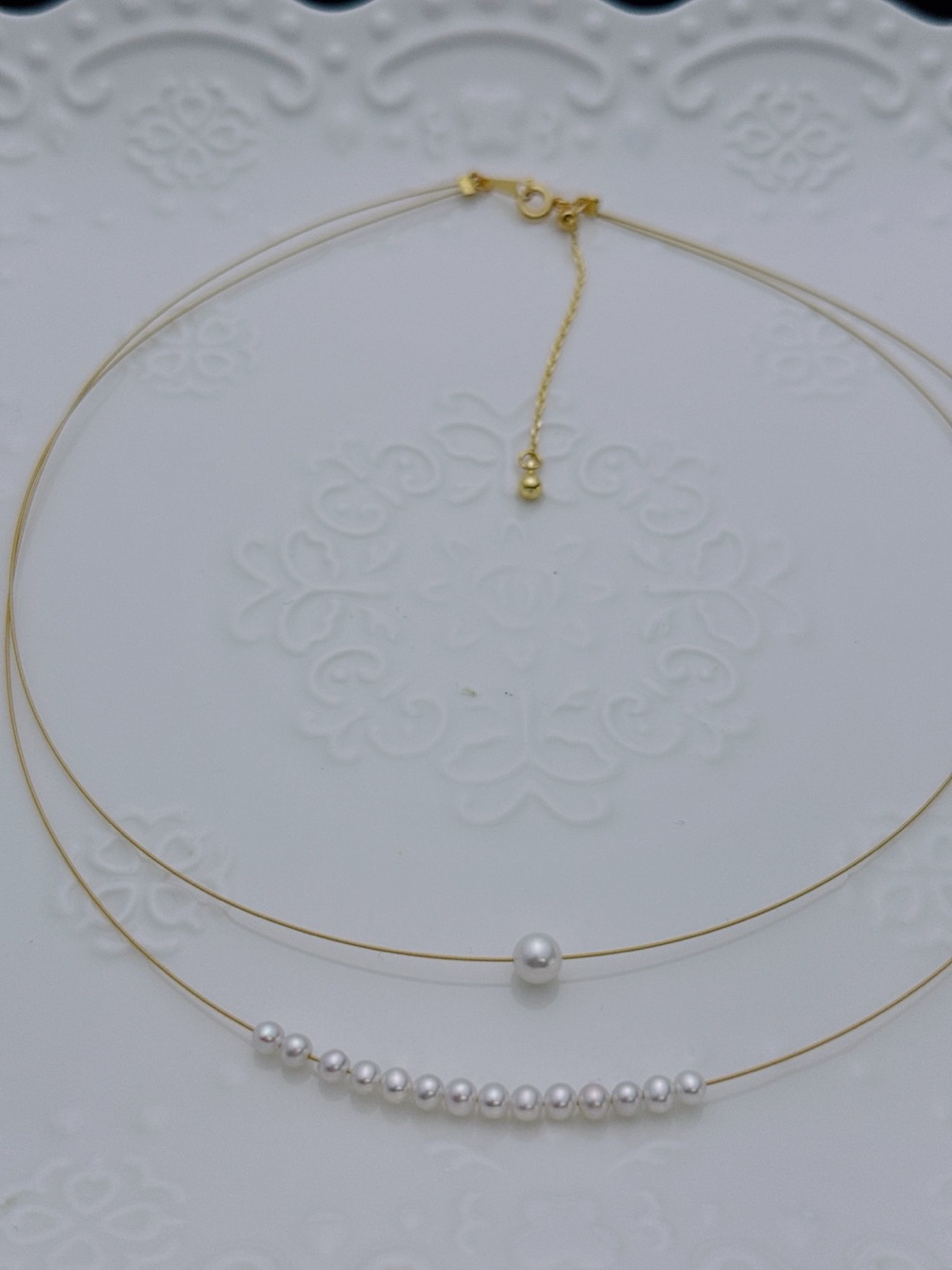 S925 Handmade Freshwater Baby Pearl Double Layer Necklace 26X443 - Picture 4 of 8